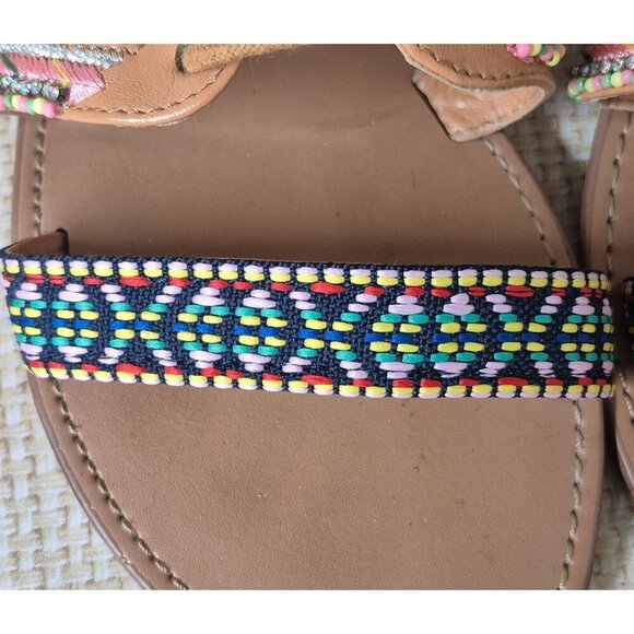 Indigo Rd. Colorful Gladiator Strappy Flat Sandal Size 9.5 Festival Summer Boho - Picture 3 of 14